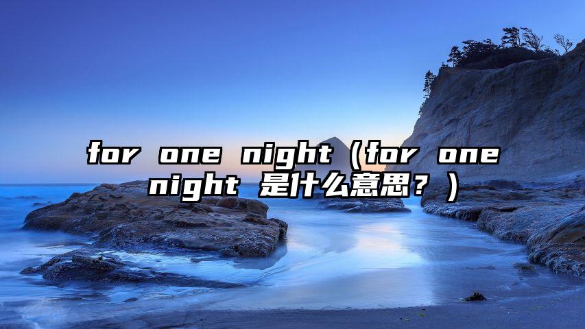 for one night（for one night 是什么意思？）