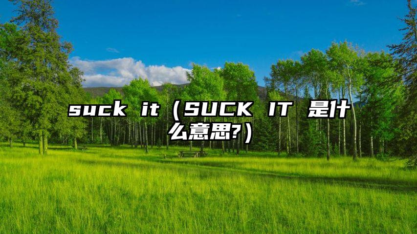 suck it（SUCK IT 是什么意思?）