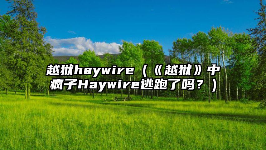 越狱haywire（《越狱》中疯子Haywire逃跑了吗？）