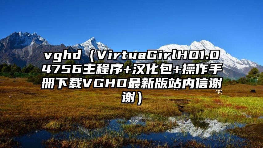 vghd（VirtuaGirlHD1.04756主程序+汉化包+操作手册下载VGHD最新版站内信谢谢）