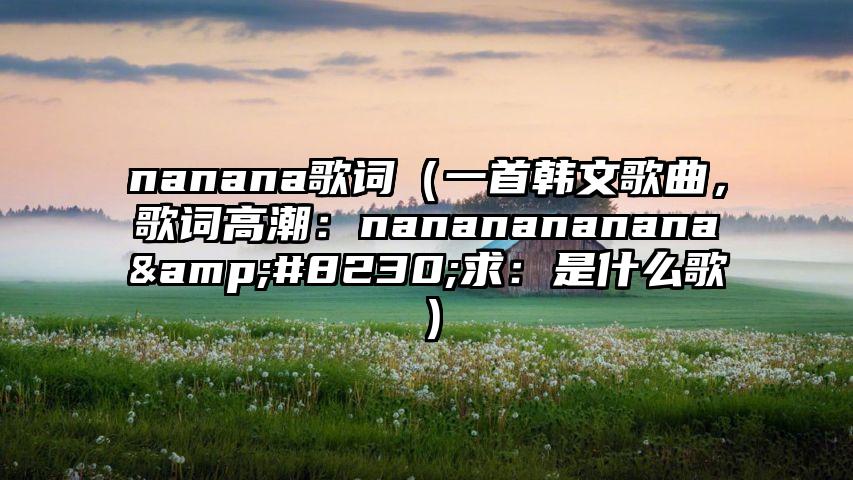 nanana歌词（一首韩文歌曲，歌词高潮：nananananana&#8230;求：是什么歌）
