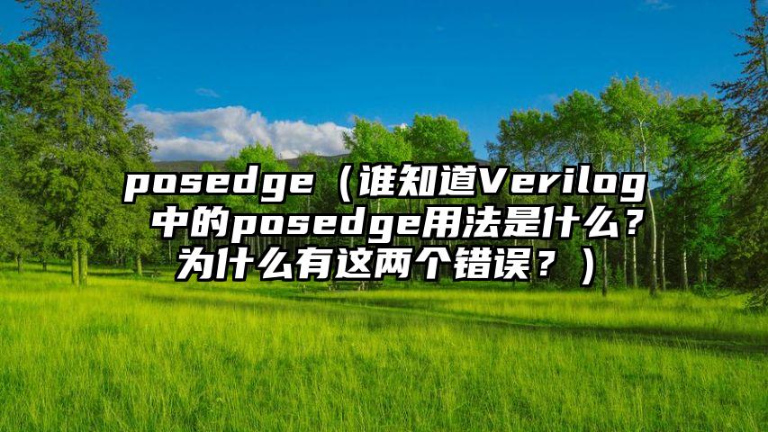 posedge（谁知道Verilog 中的posedge用法是什么？为什么有这两个错误？）