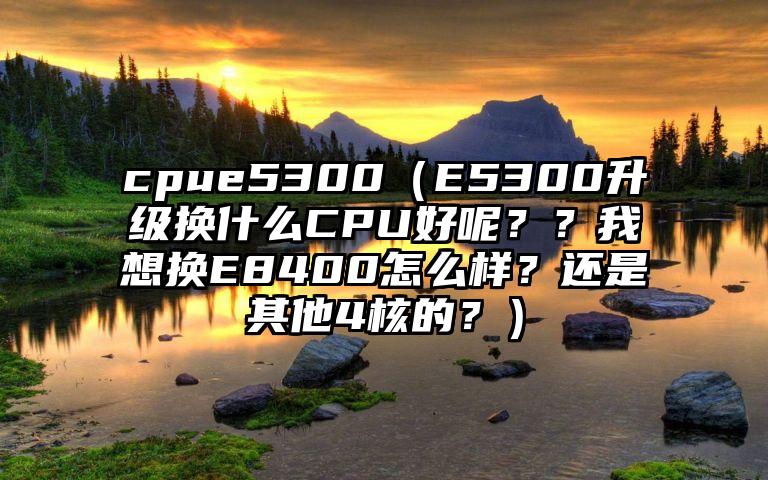 cpue5300（E5300升级换什么CPU好呢？？我想换E8400怎么样？还是其他4核的？）