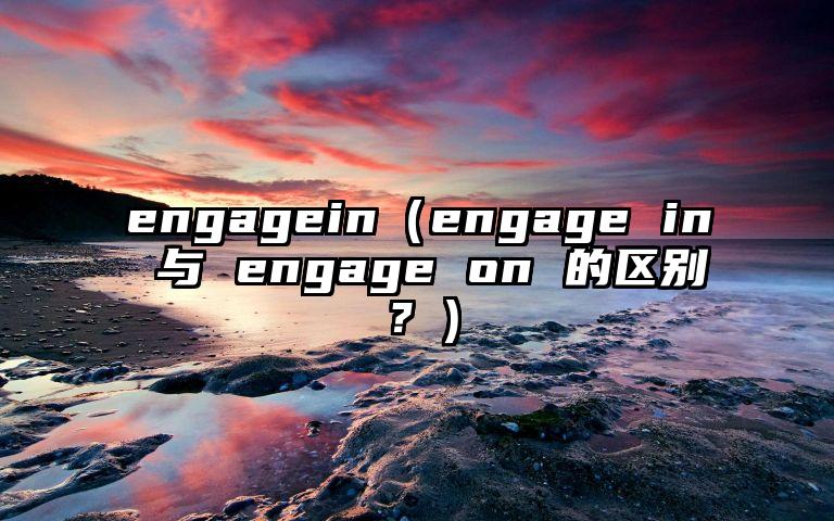 engagein（engage in 与 engage on 的区别？）
