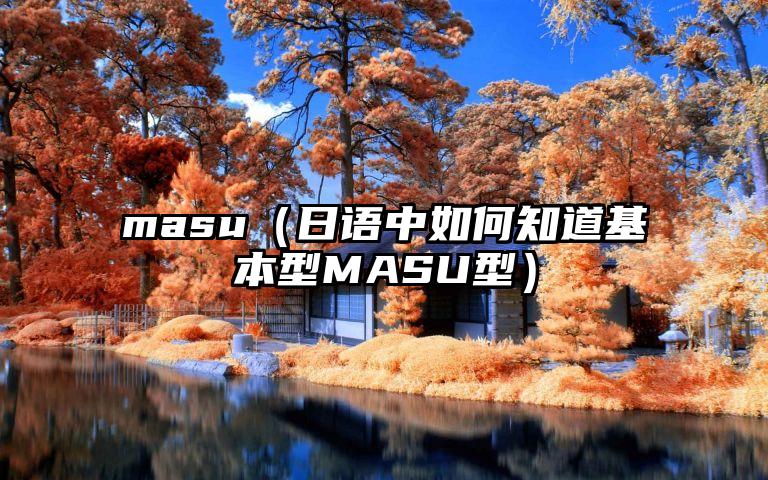 masu（日语中如何知道基本型MASU型）