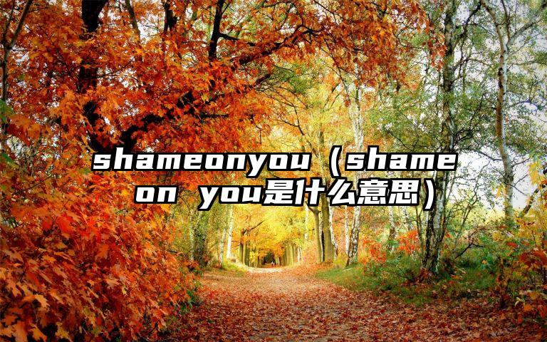 shameonyou（shame on you是什么意思）