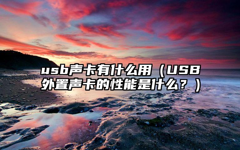 usb声卡有什么用（USB外置声卡的性能是什么？）