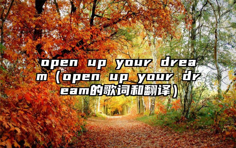 open up your dream（open up your dream的歌词和翻译）