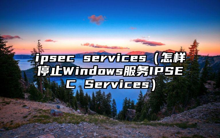 ipsec services（怎样停止Windows服务IPSEC Services）