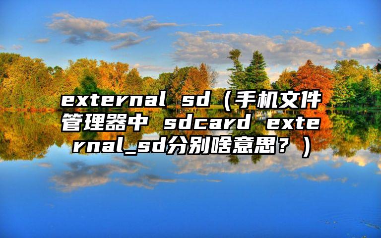 external sd（手机文件管理器中 sdcard external_sd分别啥意思？）