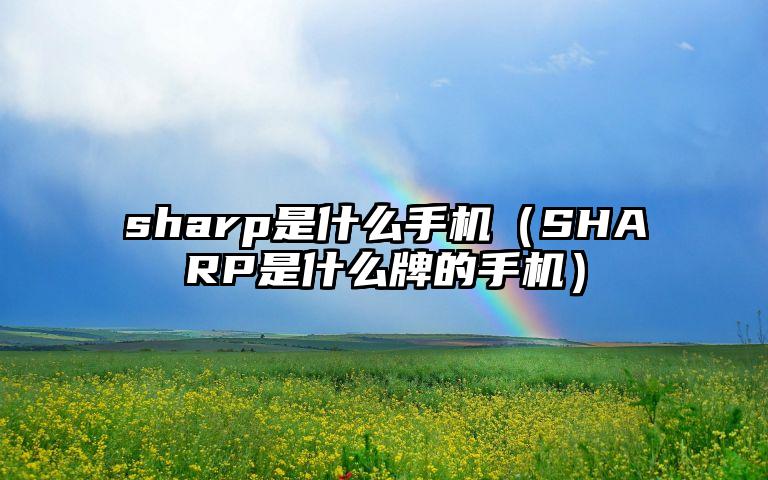 sharp是什么手机（SHARP是什么牌的手机）