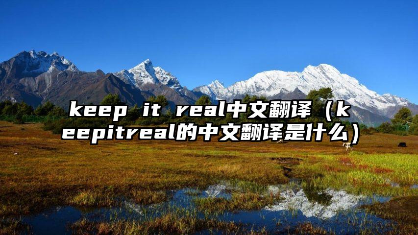 keep it real中文翻译（keepitreal的中文翻译是什么）
