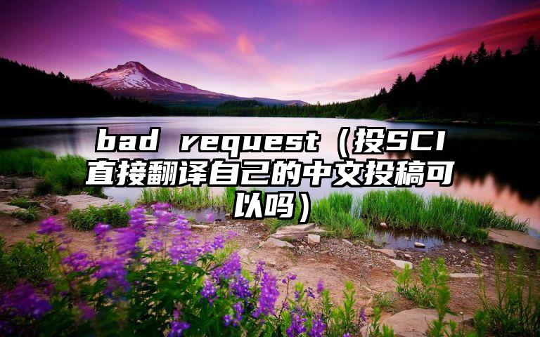 bad request（投SCI直接翻译自己的中文投稿可以吗）