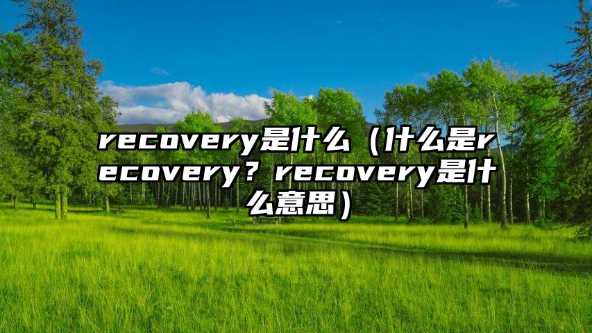 recovery是什么（什么是recovery？recovery是什么意思）