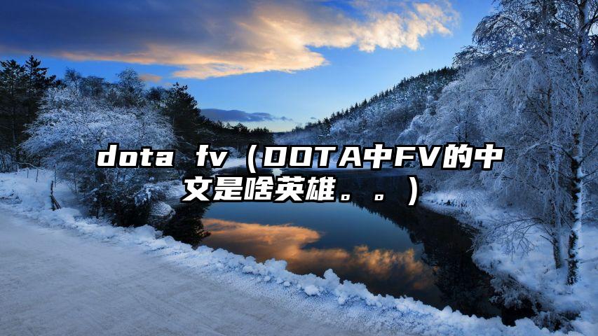 dota fv（DOTA中FV的中文是啥英雄。。）