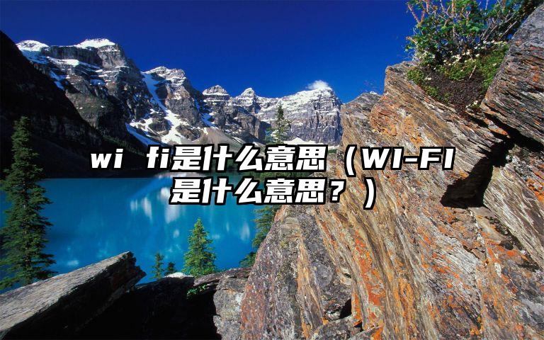 wi fi是什么意思（WI-FI是什么意思？）
