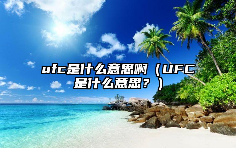 ufc是什么意思啊（UFC是什么意思？）