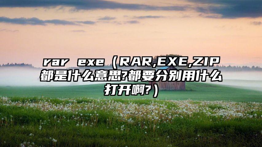 rar exe（RAR,EXE,ZIP都是什么意思?都要分别用什么打开啊?）