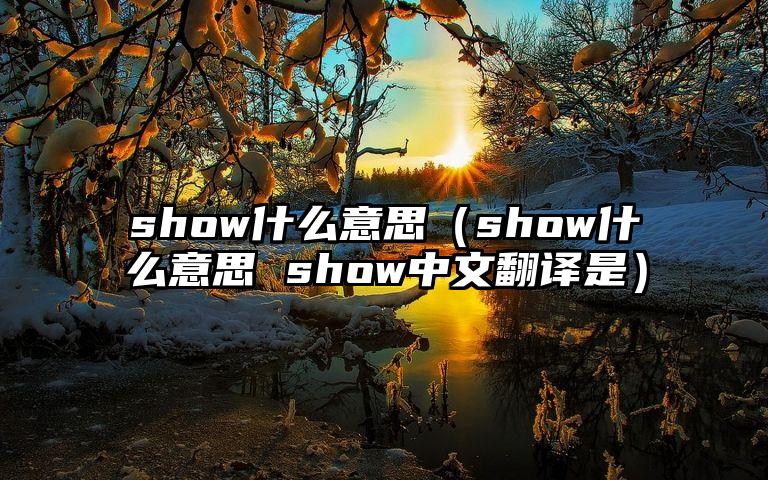 show什么意思（show什么意思 show中文翻译是）