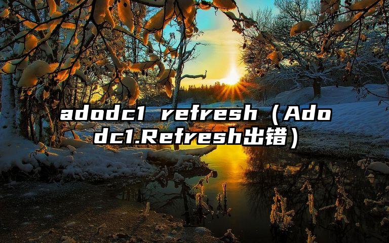 adodc1 refresh（Adodc1.Refresh出错）