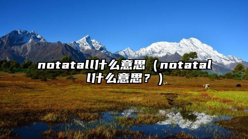 notatall什么意思（notatall什么意思？）