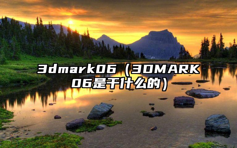3dmark06（3DMARK06是干什么的）