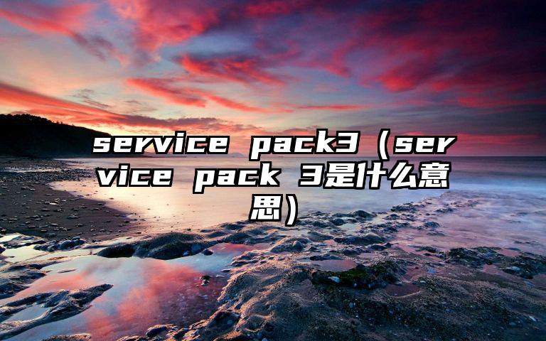 service pack3（service pack 3是什么意思）