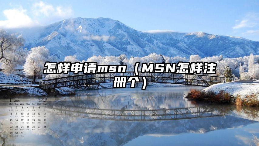 怎样申请msn（MSN怎样注册个）