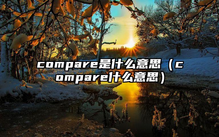 compare是什么意思（compare什么意思）