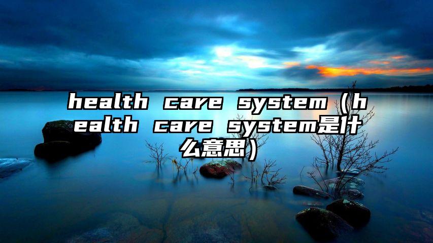 health care system（health care system是什么意思）