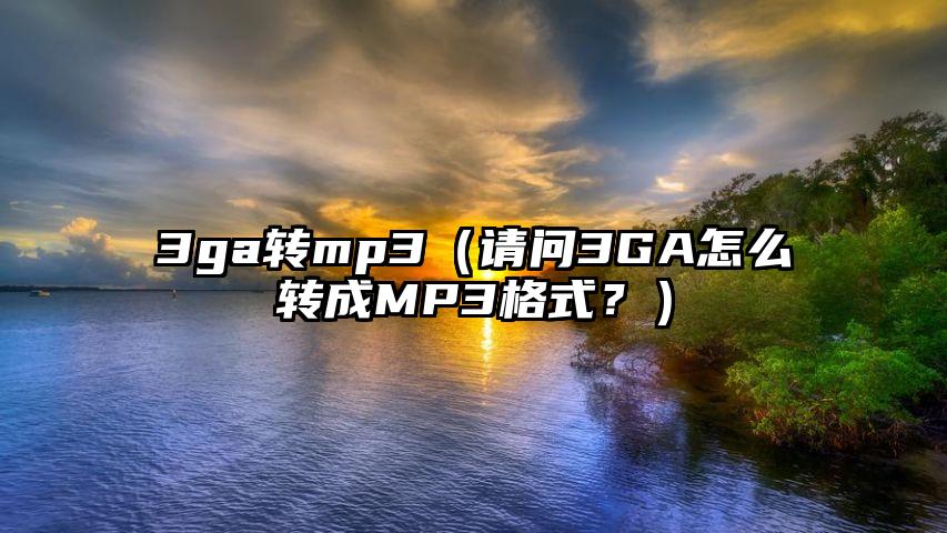 3ga转mp3（请问3GA怎么转成MP3格式？）