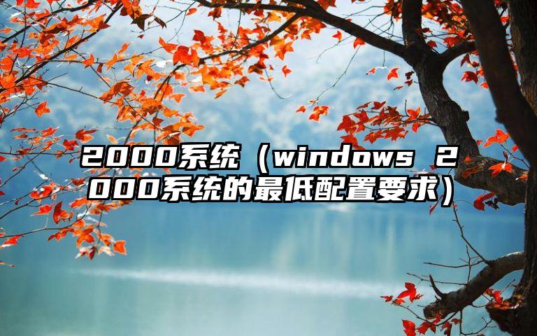 2000系统（windows 2000系统的最低配置要求）