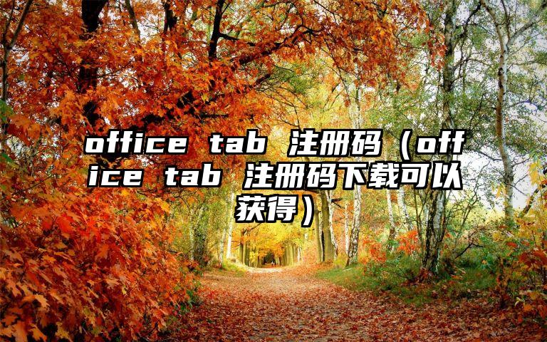 office tab 注册码（office tab 注册码下载可以获得）