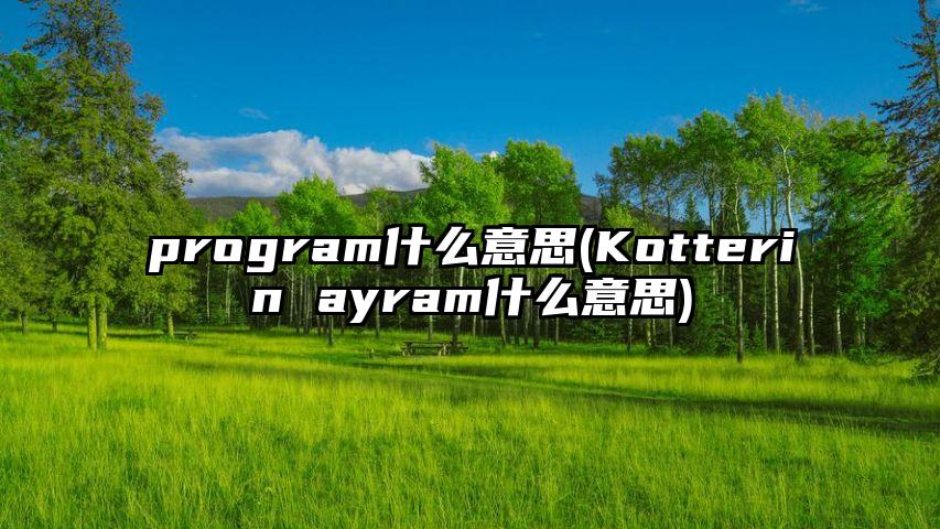 program什么意思(Kotterin ayram什么意思)