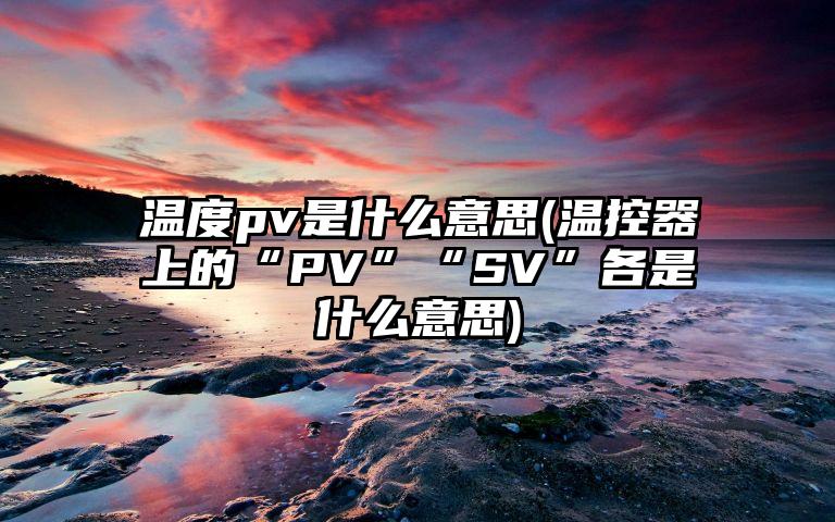 温度pv是什么意思(温控器上的“PV”“SV”各是什么意思)