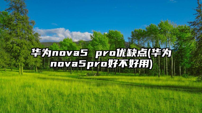 华为nova5 pro优缺点(华为nova5pro好不好用)