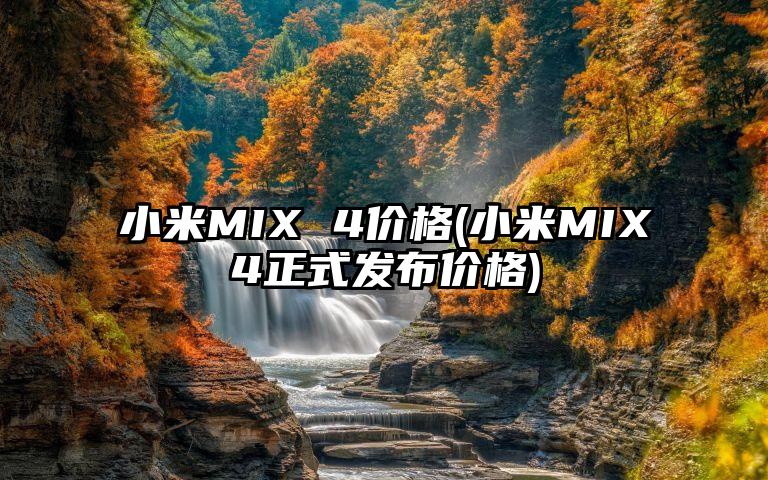 小米MIX 4价格(小米MIX4正式发布价格)