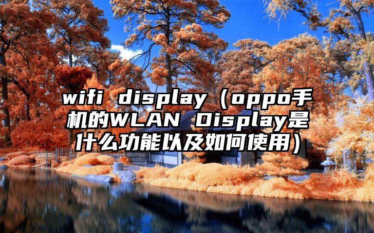 wifi display（oppo手机的WLAN Display是什么功能以及如何使用）