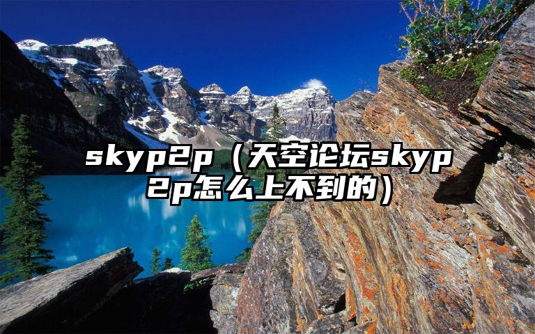 skyp2p（天空论坛skyp2p怎么上不到的）