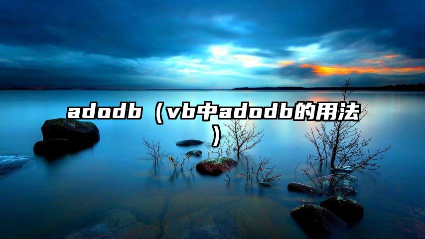 adodb（vb中adodb的用法）