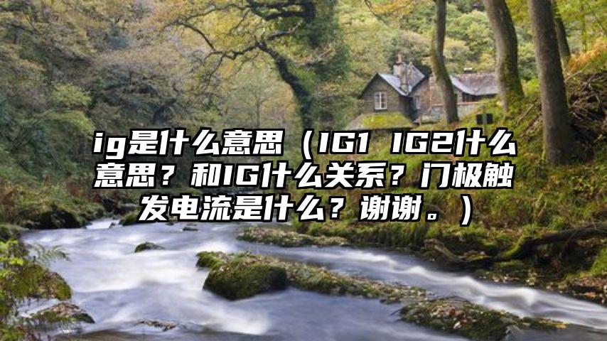 ig是什么意思（IG1 IG2什么意思？和IG什么关系？门极触发电流是什么？谢谢。）