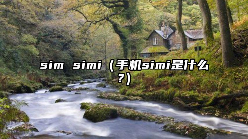 sim simi（手机simi是什么?）