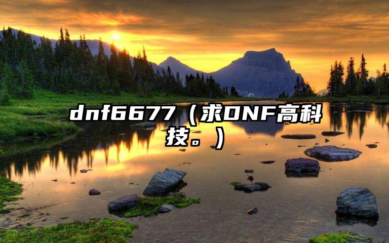 dnf6677（求DNF高科技。）