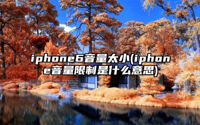 iphone6音量太小(iphone音量限制是什么意思)