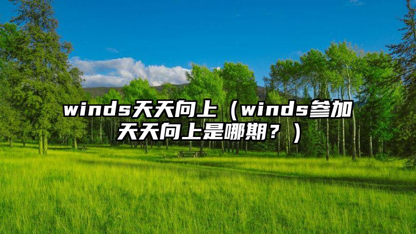 winds天天向上（winds参加天天向上是哪期？）