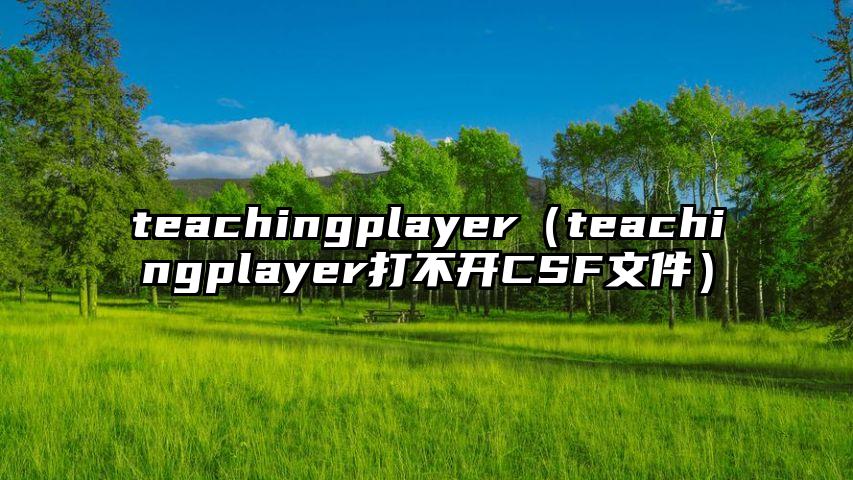 teachingplayer（teachingplayer打不开CSF文件）