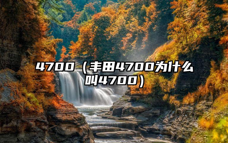 4700（丰田4700为什么叫4700）
