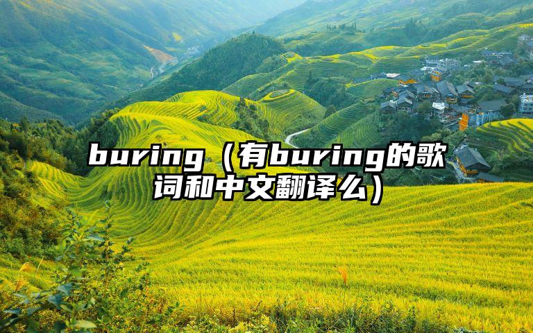 buring（有buring的歌词和中文翻译么）