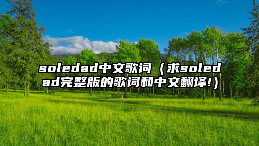 soledad中文歌词（求soledad完整版的歌词和中文翻译!）