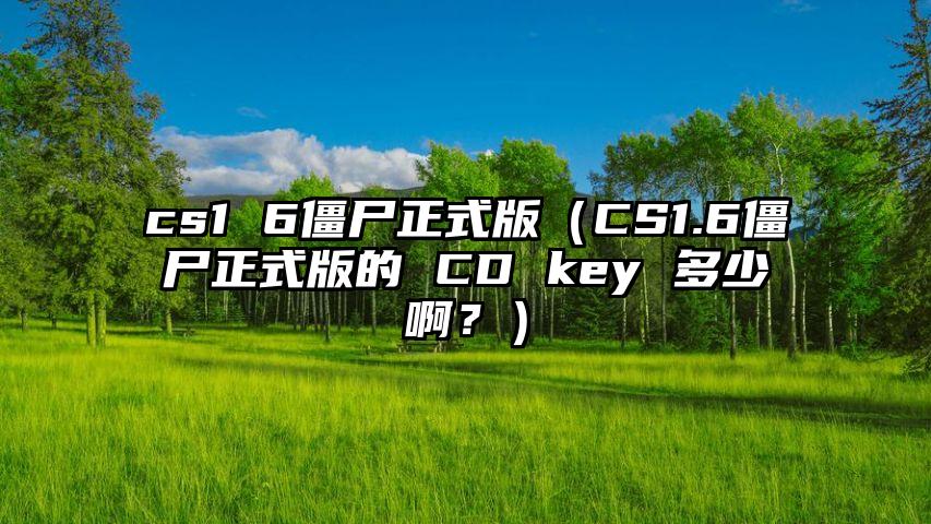 cs1 6僵尸正式版（CS1.6僵尸正式版的 CD key 多少啊？）